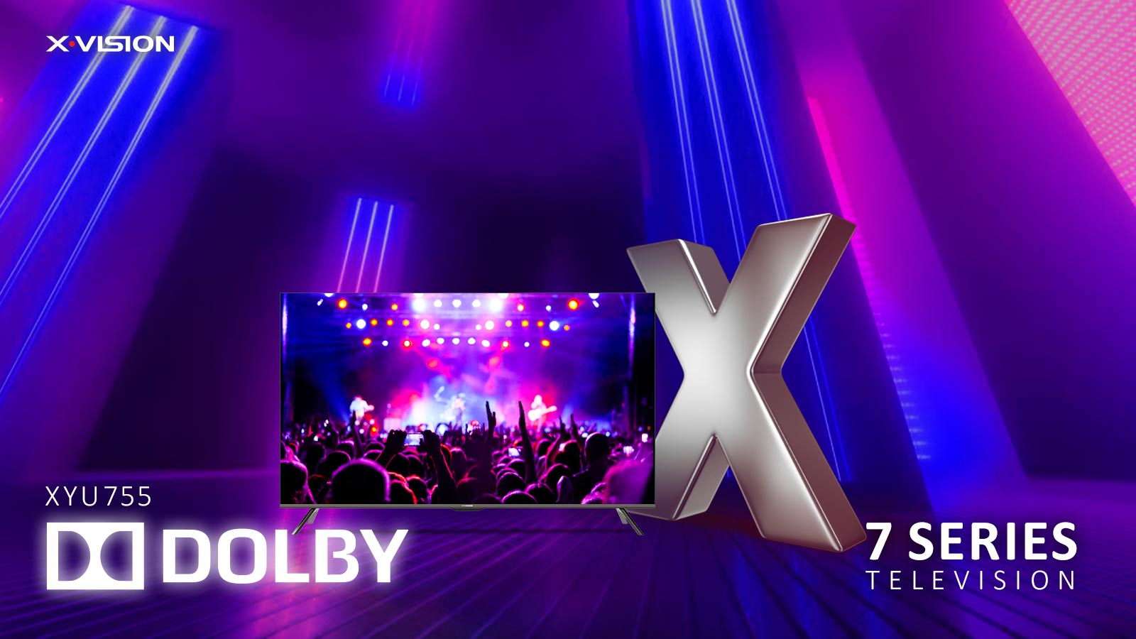 تصویر ویژگی DOLBY تلویزیون UHD 4K هوشمند ایکسویژن سری 7 مدل XYU755