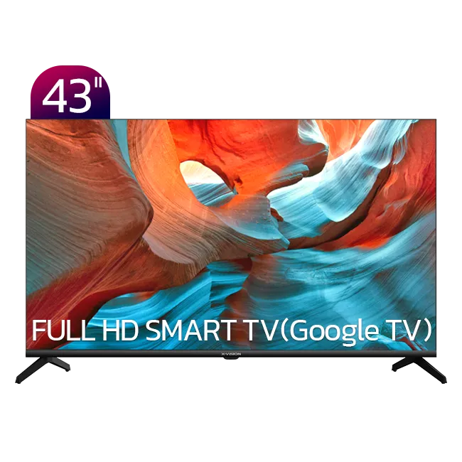 تلویزیون HD هوشمند ایکس ویژن مدل XH600 سایز 43 اینچ از روبرو