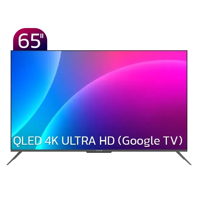تلویزیون هوشمند ایکس ویژن 4k QLED UltraHD(google tv) 65 اینچ از روبرو