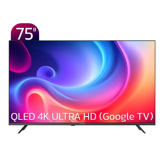 تلویزیون‌ هوشمند ایکس ویژن UHD QLED 4K مدل XYU800 سایز 75 اینچ از روبرو